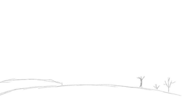 Сугробы рисунок карандашом