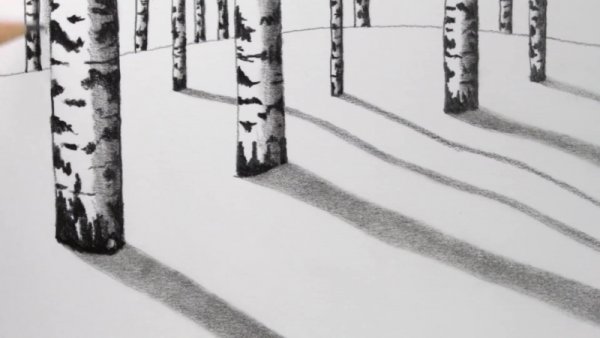 Сугробы рисунок карандашом