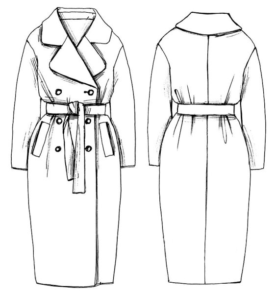 Эскиз мужского пальто