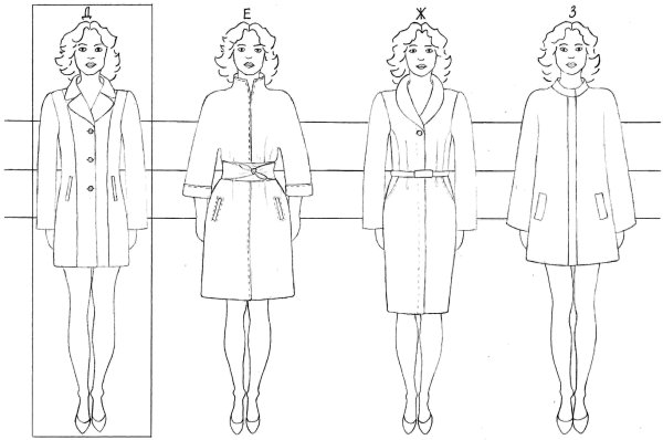 Трафарет пальто для рисования