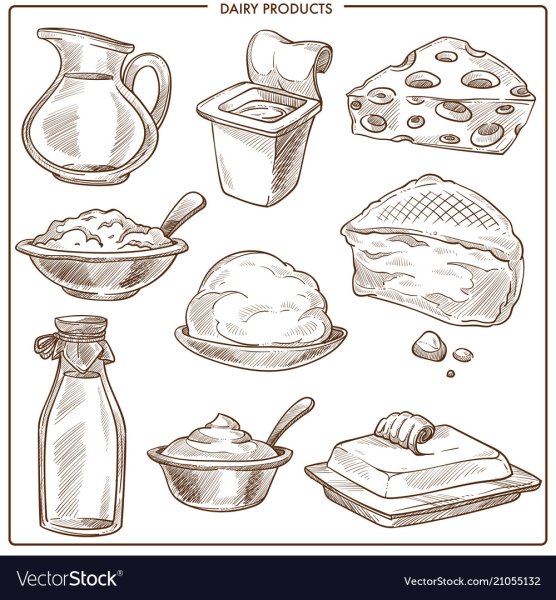 Рисование молочные продукты