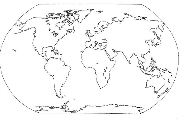 Политическая контурная карта мира для печати а4 со странами