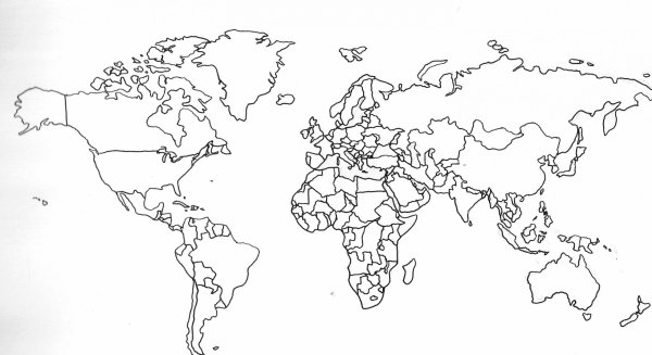 Контуры континентов