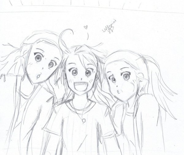 Подруги карандашом