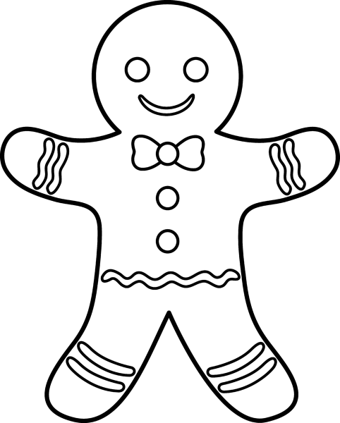 Gingerbread man раскраска для детей