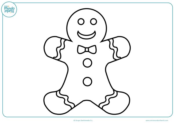 Пряничный человечек трафарет