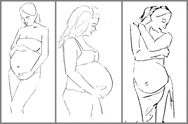Беременная карандашом