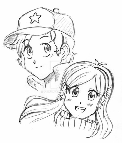 Раскраски Гравити Фолз аниме