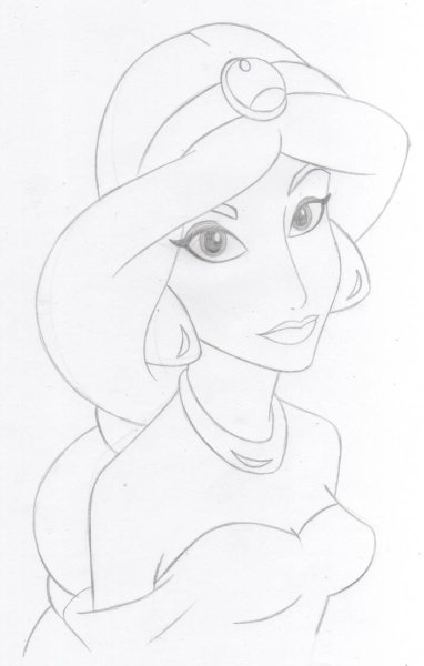 Жасмин Дисней для срисовки
