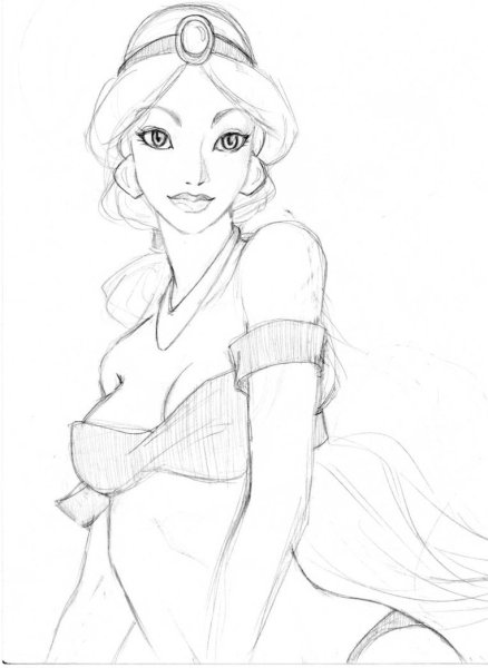 Жасмин рисунок карандашом