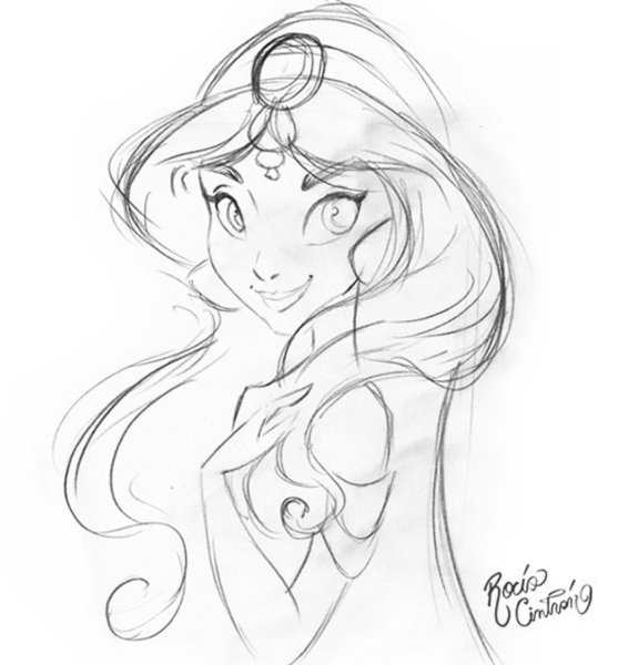 Скетч принцессы Дисней Жасмин