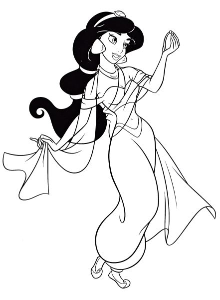 Жасмин портрет Дисней карандашом