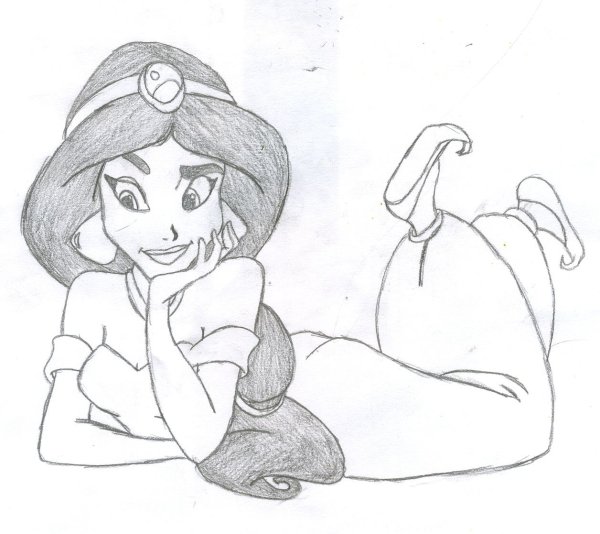 Раскраски принцессы Диснея Жасмин