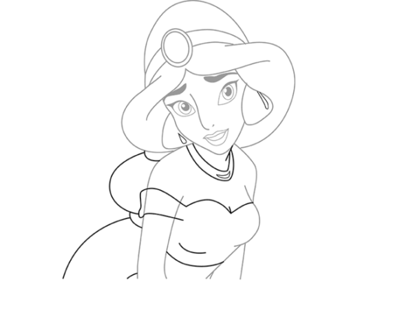 Жасмин для срисовки карандашом