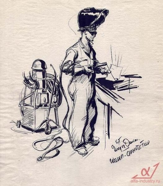 Сварщик рисунок карандашом