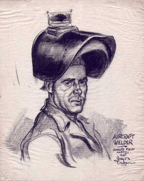 Нарисовать сварщика карандашом