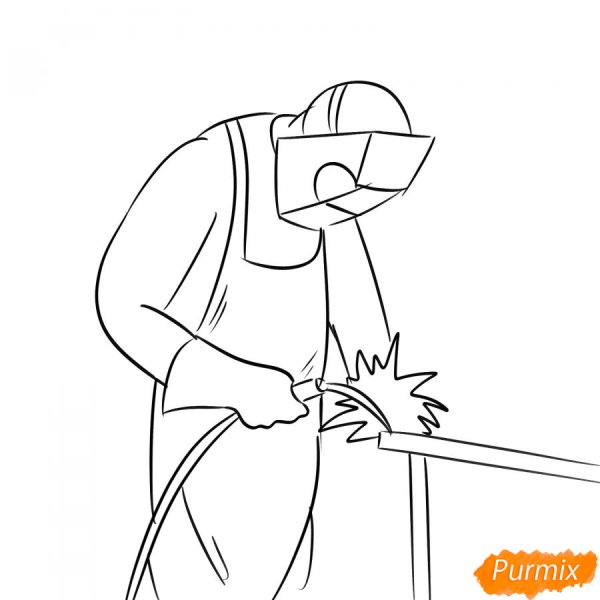 Сварщик рисунок карандашом