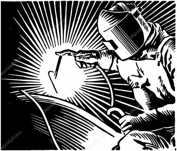 Сварщик черно белое