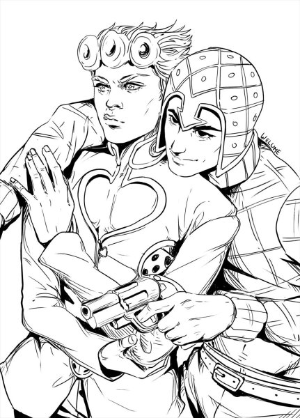 Джорно из Джоджо черно-белый