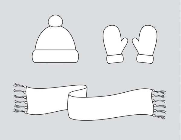 Трафареты шапка рукавички