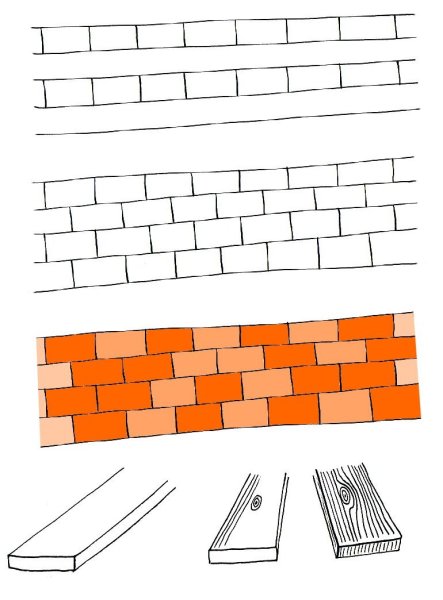 Рисование кирпичной кладки
