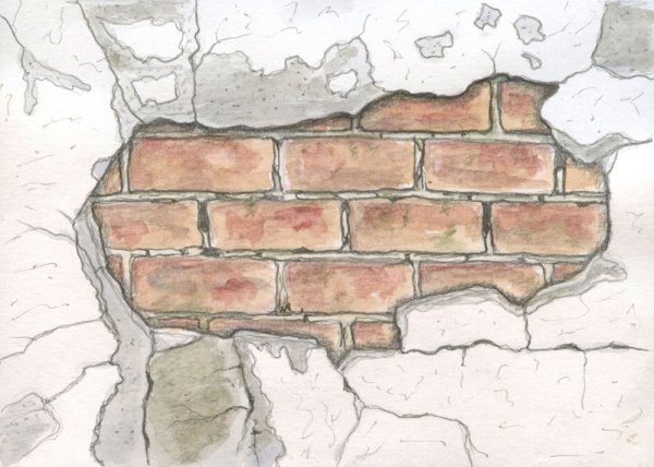 Рисунок кирпича на стене