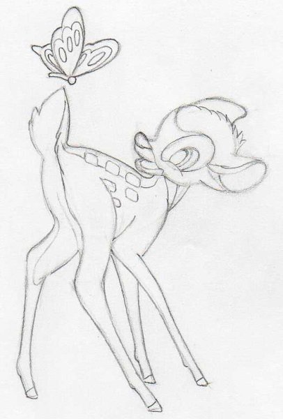Оленёнок Бэмби для срисовки