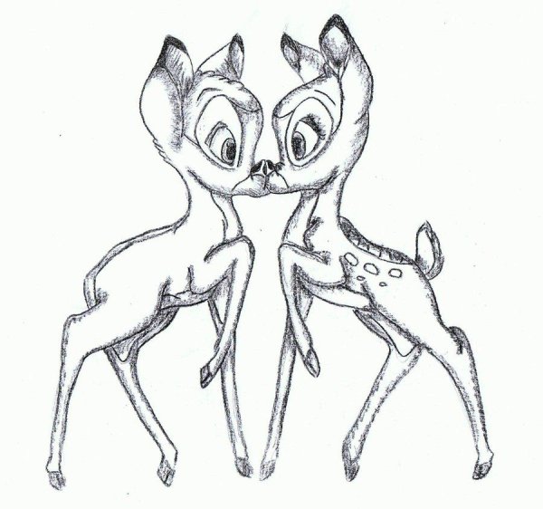 Бэмби карандашом