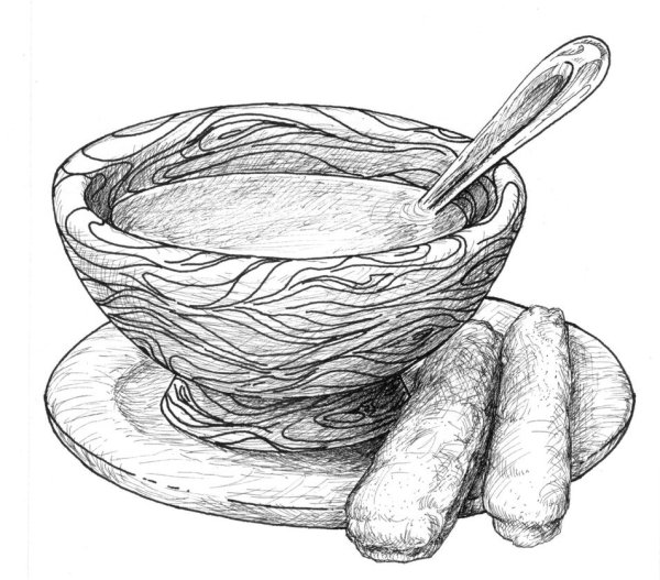 Рисунки блюд карандашом