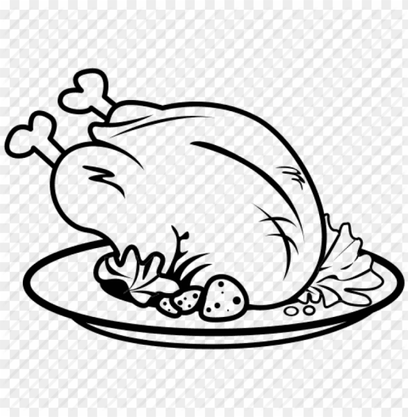 Раскраска курица жареная