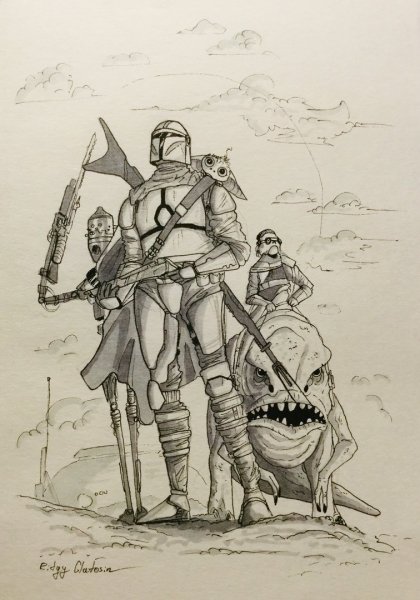 Грогу Мандалорец скетч