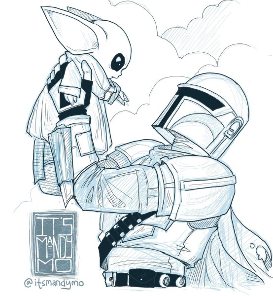 Грогу Мандалорец скетч