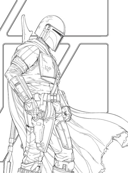 Раскраска Мандалорец и йода
