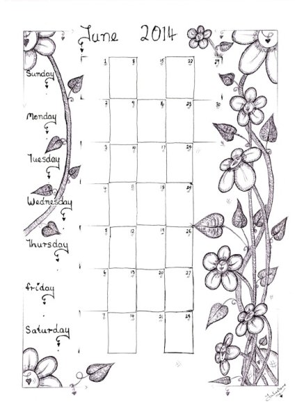 Рисунок календаря поэтапно