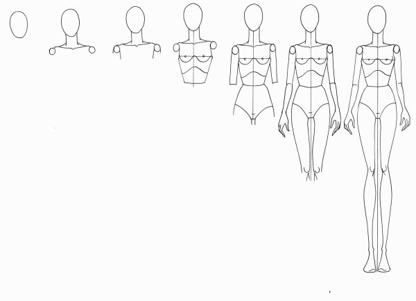 Манекены для рисования в платье