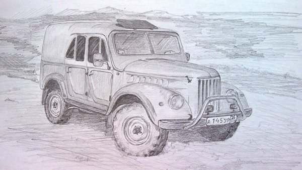 ГАЗ 69 карандашом