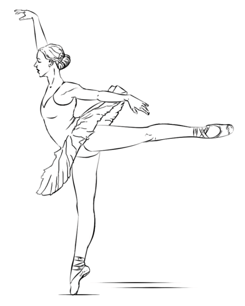 Балерина карандашом
