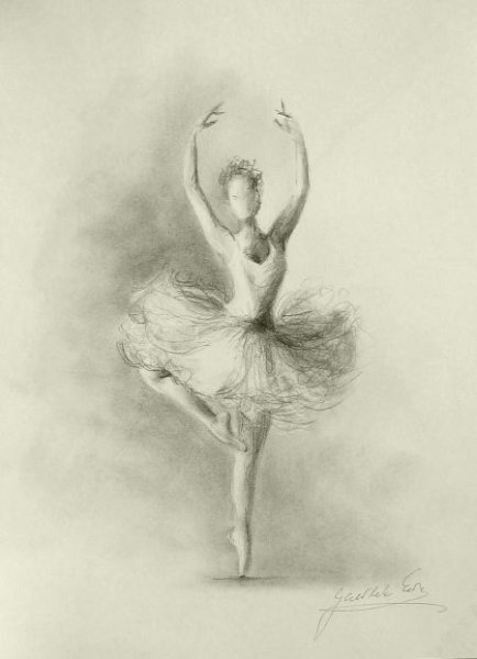 Балерина рисунок карандашом