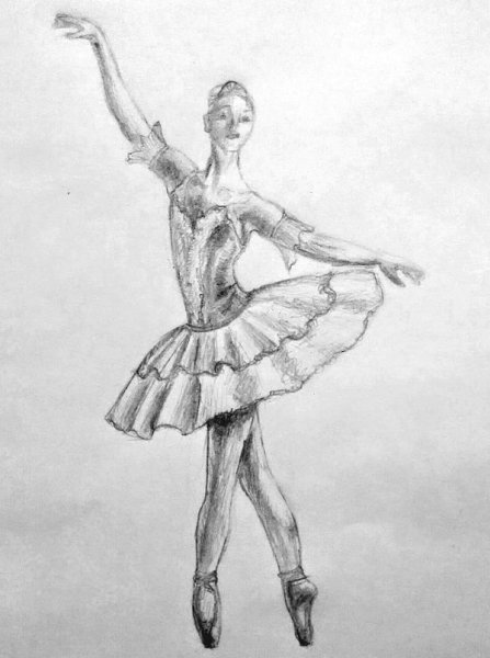 Балерина рисунок карандашом