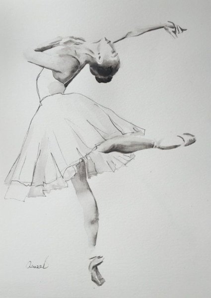 Нарисовать балерину карандашом