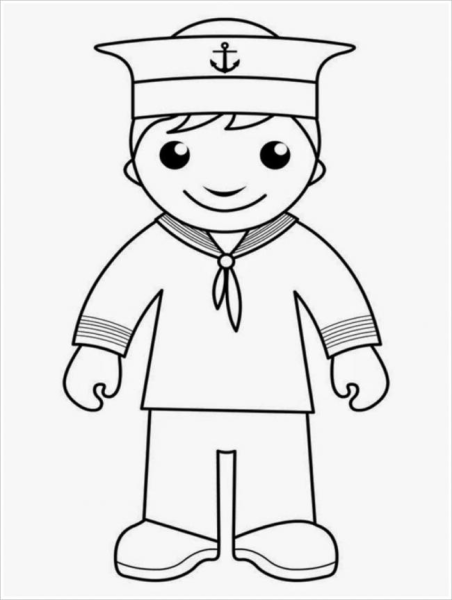 Моряк рисунок карандашом