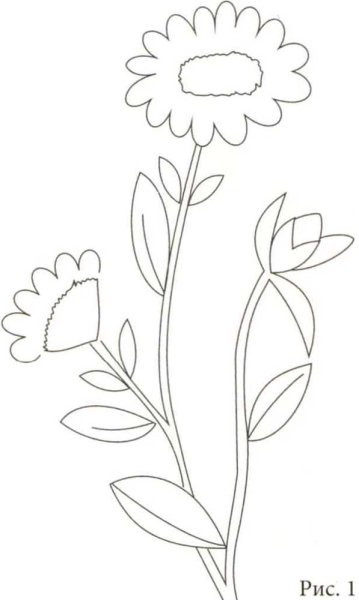 Календула рисунок карандашом