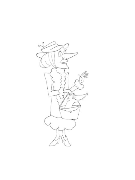 Старуха Шапокляк раскраска