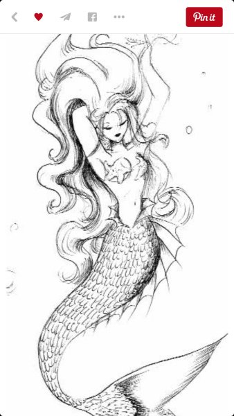 Мифические существа Русалка рисование
