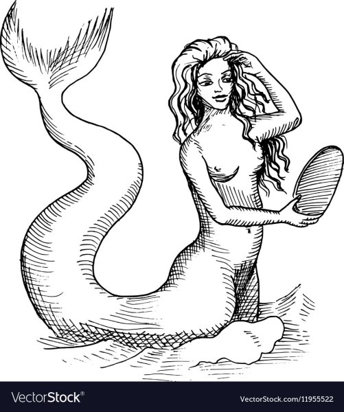 Русалка рисунок