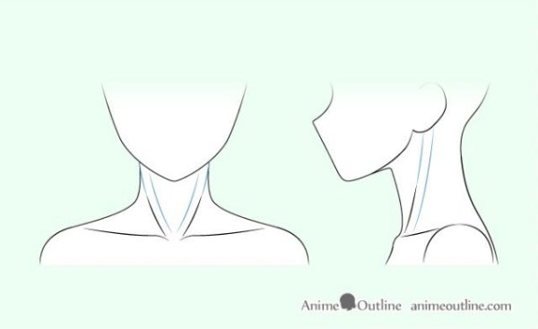 Аниме шея и плечи