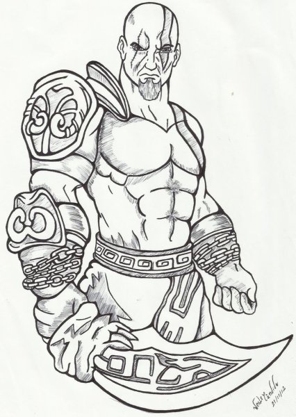 Раскраски мортал комбат Кратос