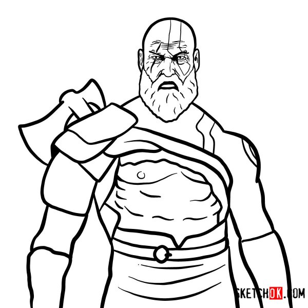 Кратос God of War нарисовать
