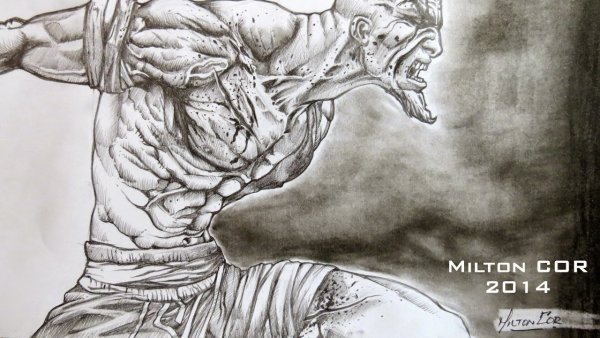 Кратос карандашом