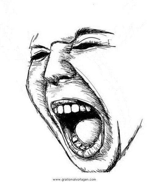 Кричащий рисованный человек